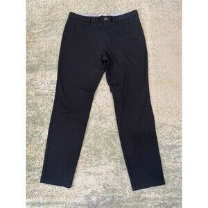 Perk Slim Fit Stretch Pants Size 33x30 Mens Black Tapered Leg Chino Career